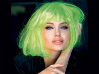 Angelina Jolie in green wig
