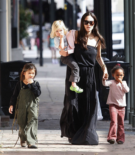 angelina jolie kids. Angelina Jolie does for stroll