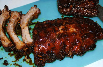 Half eaten Barbecue ribs, Saveur magazine via activerain.com