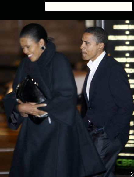 Barack and Michelle Obama walk into Spiaggia on date night
