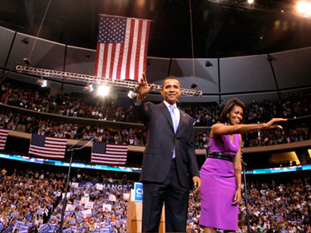 Barack and Michelle Obama in St. Paul Minnesota