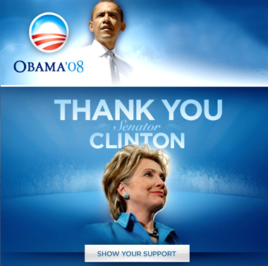 Barack Obama's thank you message for Hillary Clinton