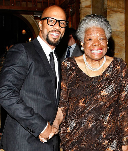Common and a big smile from Maya Angelou at The Friars Club