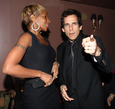 Mary J Blige and Ben Stiller at Diddy's 39th Birthday party