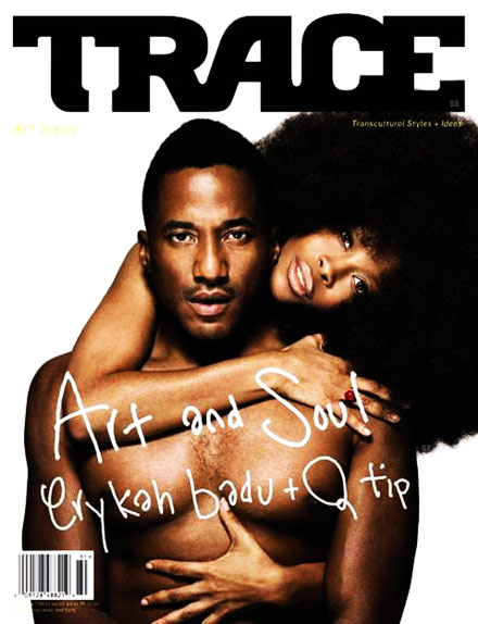 Erykah Badu and Q-Tip on the cover of Trace magazine