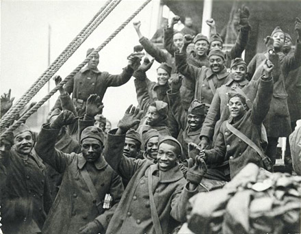 black soldiers return home from WW1