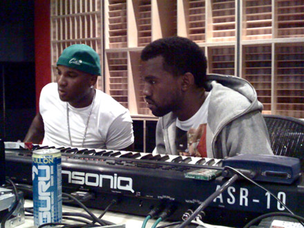 Kanye West and Young Jeezy in the studio