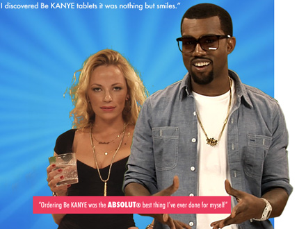 Kanye West in Absolut vodka Be Kanye infomercial