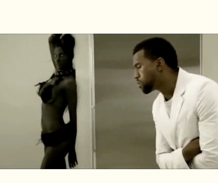 Kanye West in Love Lockdown video.. with a ghoul in the room