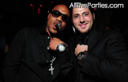 Mario Winans and friend at his birthday party