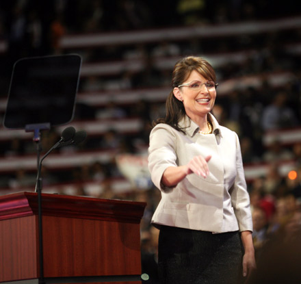 Sarah Palin smiles at the Republican National Convention