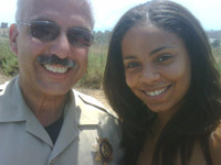Sanaa Lathan and San Diego cop