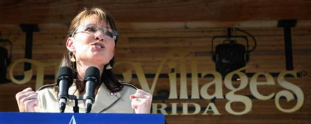 Sarah Palin at a rally in Florida