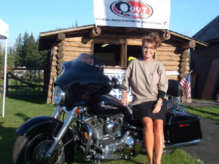 Sarah Palin on a Harley
