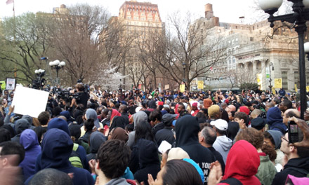 The crowd for Trayvon Martin in Union Square
