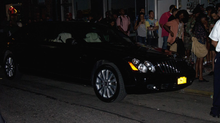 Jay-Z's Maybach outside the Watch the Throne pop-up store