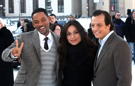 Will Smith and Rosario Dawson at Seven Pounds event in Berlin, Germany