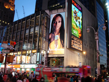 Zoe Saldana - Roc-A-Wear billboard - Times Square