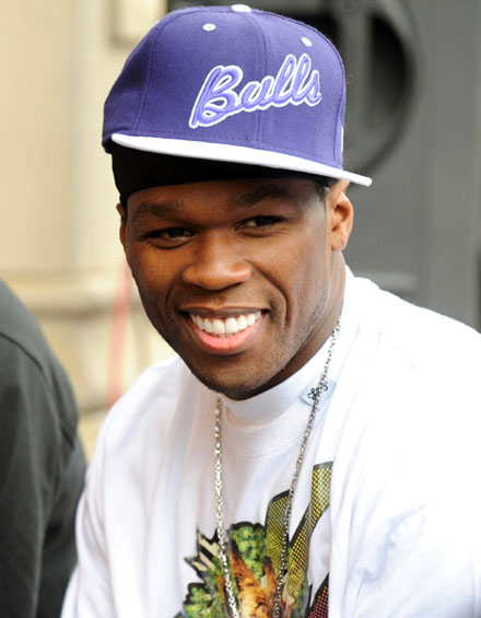 50 Cent in purple baseball hat on Canada's MuchOnDemand