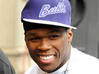 50 Cent in purple baseball hat on Canada's MuchOnDemand