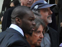 50 Cent and Al Pacino at a Righteous Kill promotion in the UK