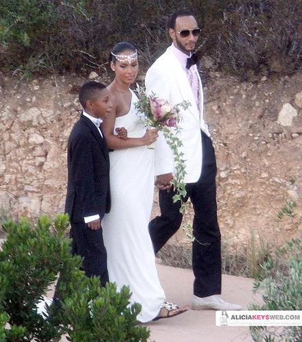 Alicia Keys, Swizz Beatz, and Swizz's son Price Nasir Dean