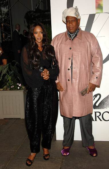 Andre Leon Talley and Naomi Campbeel at the 2008 CFDA Awards