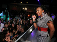 Ashanti on stage at Pure Nightclub