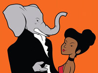 Cartoon Azealia Banks dancing with an elephant - Jumani cover art