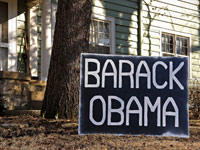 Barack Obama Sign in a supporters front yard