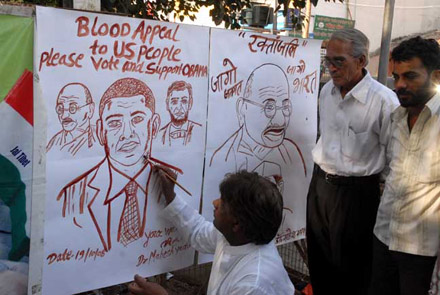 Supporters of Barack Obama in India