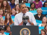 Barack Obama at campaign event in Fairfax, Virginia