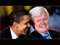 Barack Obama and Ted Kennedy