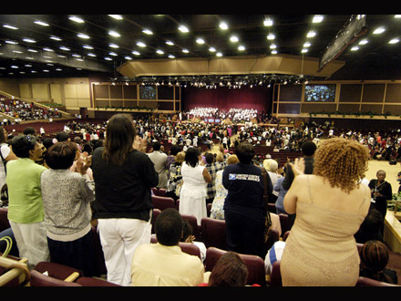 Bernie Mac funeral - view from the seats