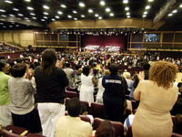 Bernie Mac funeral - view from the seats