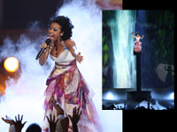 Keyshia Cole performs at the 2008 BET Awards