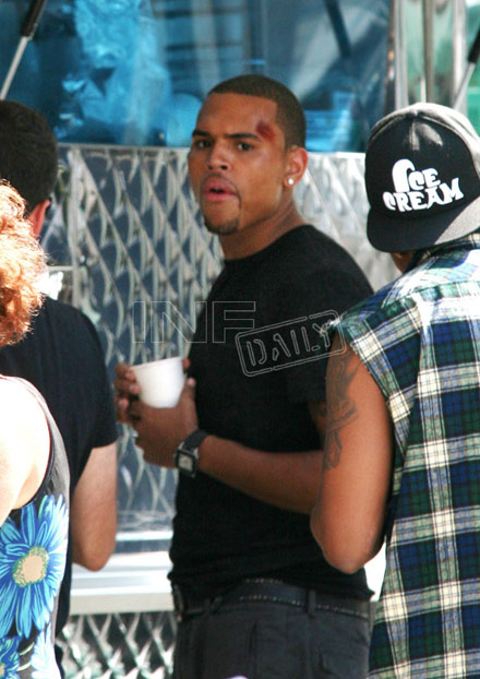 Chris Brown looks at.. you