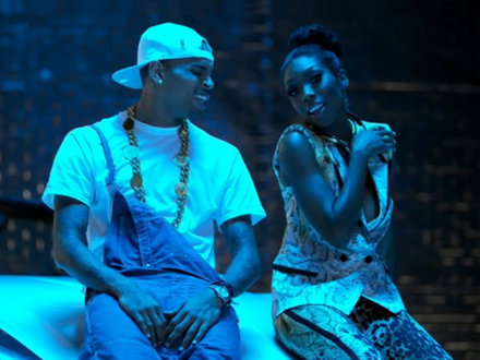 Brandy and Chris Brown smile in put it down video