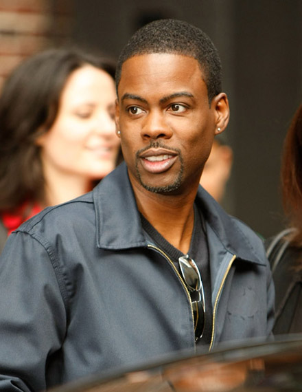 Chris Rock outside the Ed Sullivan Theatre