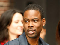 Chris Rock outside the Ed Sullivan Theatre