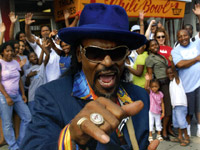 Chuck Brown flahses pinky ring - Swindle Magazine