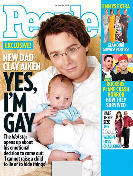 Clay Aiken holding his son Parker on the cover of People magazine - Yes, I'm Gay