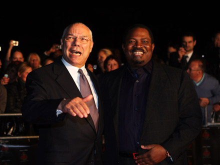 Colin Powell and Nduka Obaigbena Outside London Royal Albert Hall