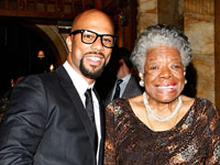 Common and a big smile from Maya Angelou at The Friars Club