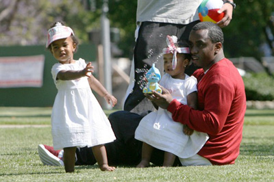 Diddy and the twins in the park