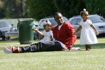 Diddy and the twins in the park