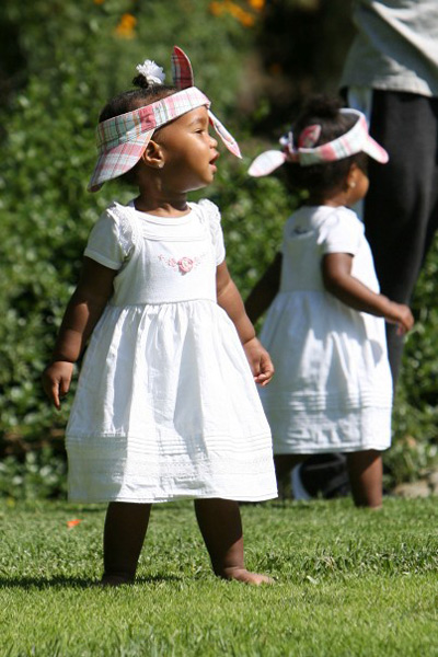 Diddy and the twins in the park