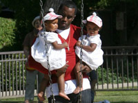 Diddy and the twins in the park