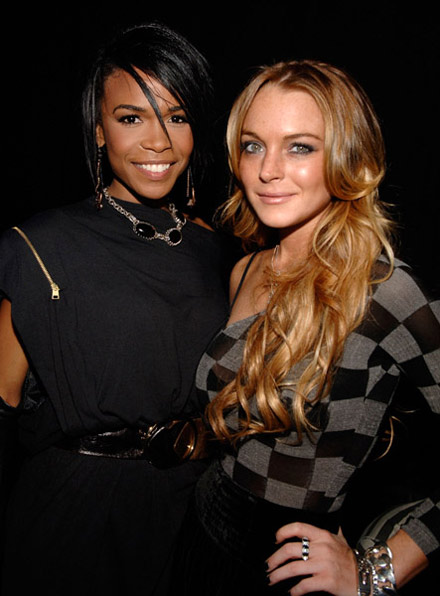 Michelle Williams and Lindsay Lohan at the Diesel Rock and Roll circus