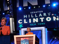 Hillary Clinton speaks at the Democratic National Convention